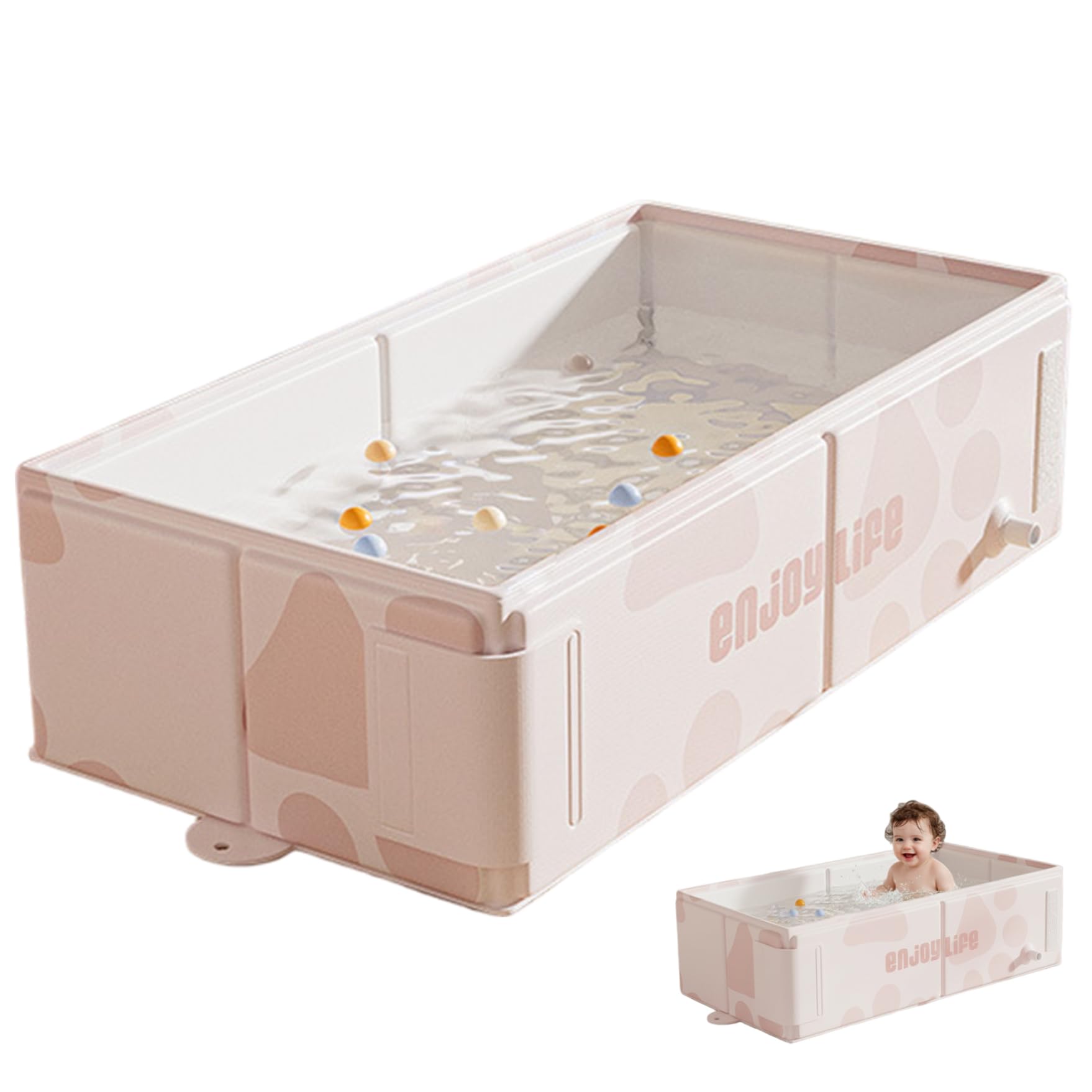 Vaschetta da bagno pieghevole per neonati, vasca da bagno pieghevole per neonati con supporto ergonomico per e bambini piccoli, vasca da portatile salvaspazio, Style-3, Baby