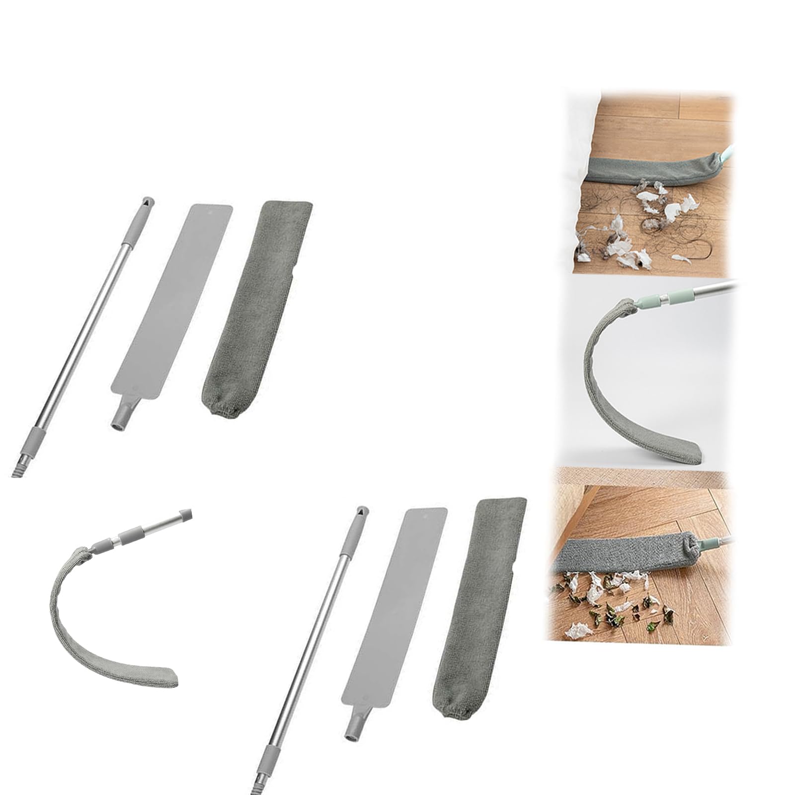 MultiSurfaces Extendable Dusters Telescopic Aluminum Rod Washable Fibers All Purpose Cleaner Corner Collector