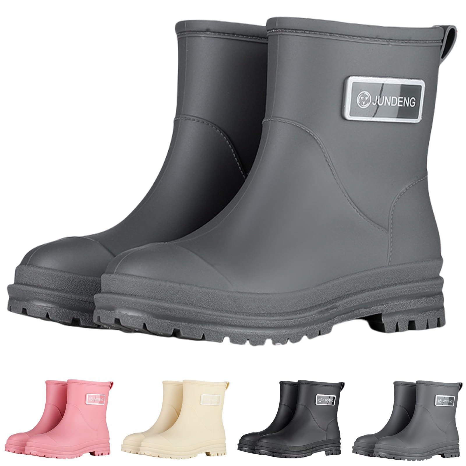 Botas de goma para mujer, impermeables, botas de lluvia, botas de agua Wellington, botines de goma de media altura, botas de lluvia antideslizantes, botas de jardín, botas de exterior, botines