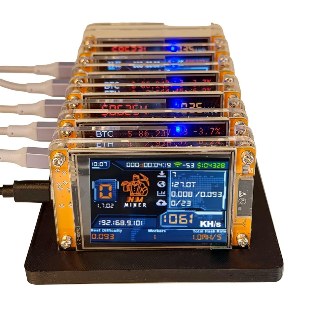 Home BTC 2,8 Smart Display 6X 1060KH/S + 6 Slots Stehender Verbesserter Hashrate Bitcoin Krypto Solo Miner