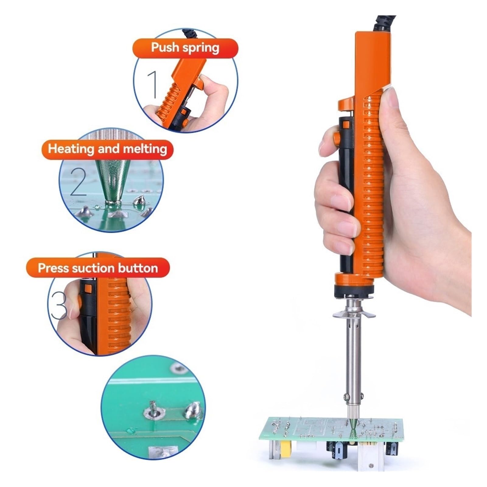 Desoldador portátil Sucker, herramientas de reparación de vacío de bomba de succión de soldadura eléctrica de 30 W, herramientas de soldadura