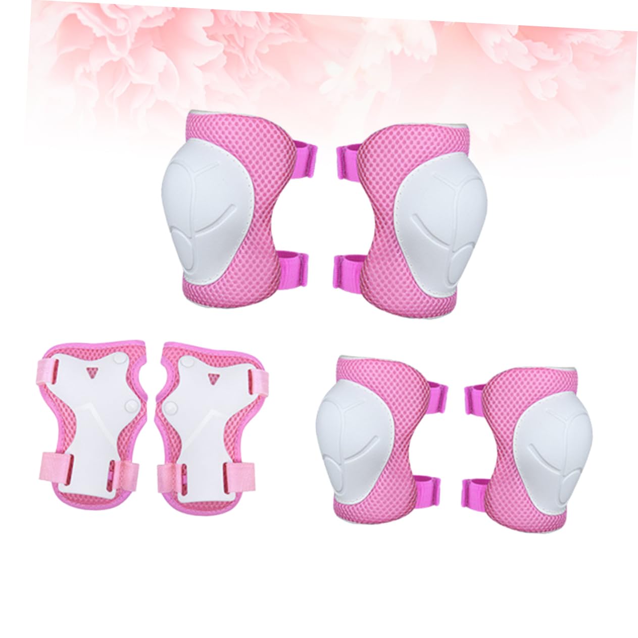VICASKY 6pcs Protective Gear Elbow and Knee Pads for Outdoor Sports Pink Suitable for Skateboarding Roller Skating Scooter Riding S