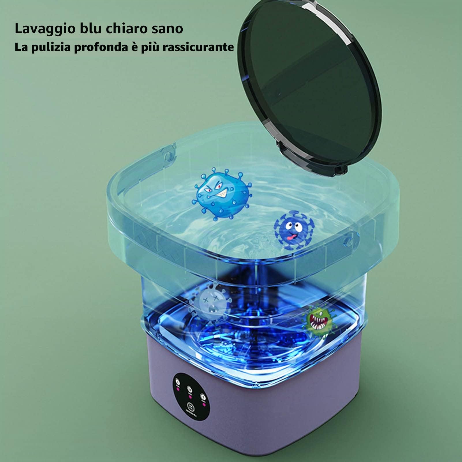 Fockety Lavatrice Portatile, Mini Lavatrice Pieghevole da 6,5 ​​Litri con Centrifuga e 3 modalità, Lavatrice Portatile Semiautomatica per Pulizia Profonda per Camper Campeggio Appartamento (Viola)