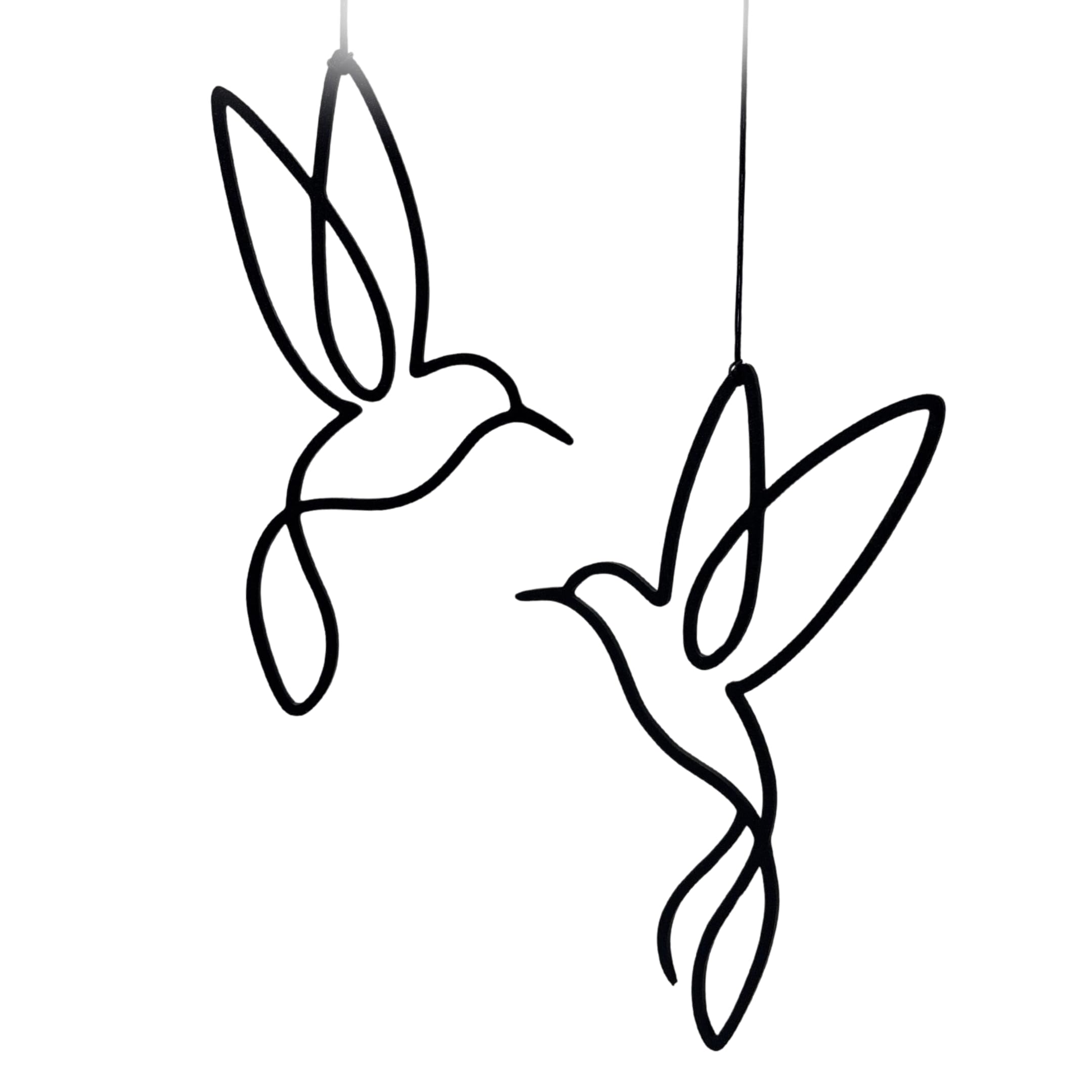 Generisch Fensterdeko Tiere zum Aufhängen – Set mit 2 Dekofiguren (Biene, Schmetterling, Libelle, Vogel) – Moderne Wanddeko aus PLA – Fenster-/Raumdeko für Frühling & Sommer (Vogel)