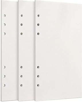 Amazon システム手帳用リフィル A6サイズ ルーズリーフ バインダー メモ ビジネス手帳 専用リーフ リフィル用紙 詰め替え用紙 厚型 A6 6穴 45枚 3冊 無地 手帳用リフィルセット システム手帳用リフィル 文房具 オフィス用品