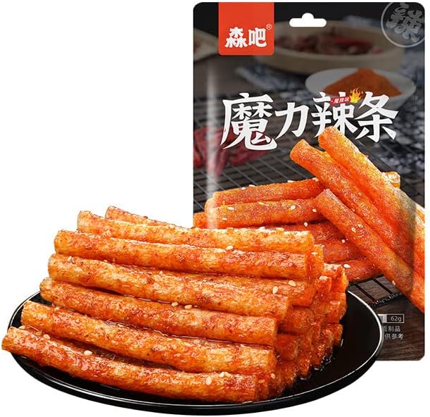Spicy Strips Chinese Snack 62G/Bag of Handmade Spicy Strips, La Tiao,Vegetarian Spicy Strip, Konjac Lataio Spicy Strips Latio,Casual Snacks Spicy Jindao Spicy Strips Hot Strip,1 bag