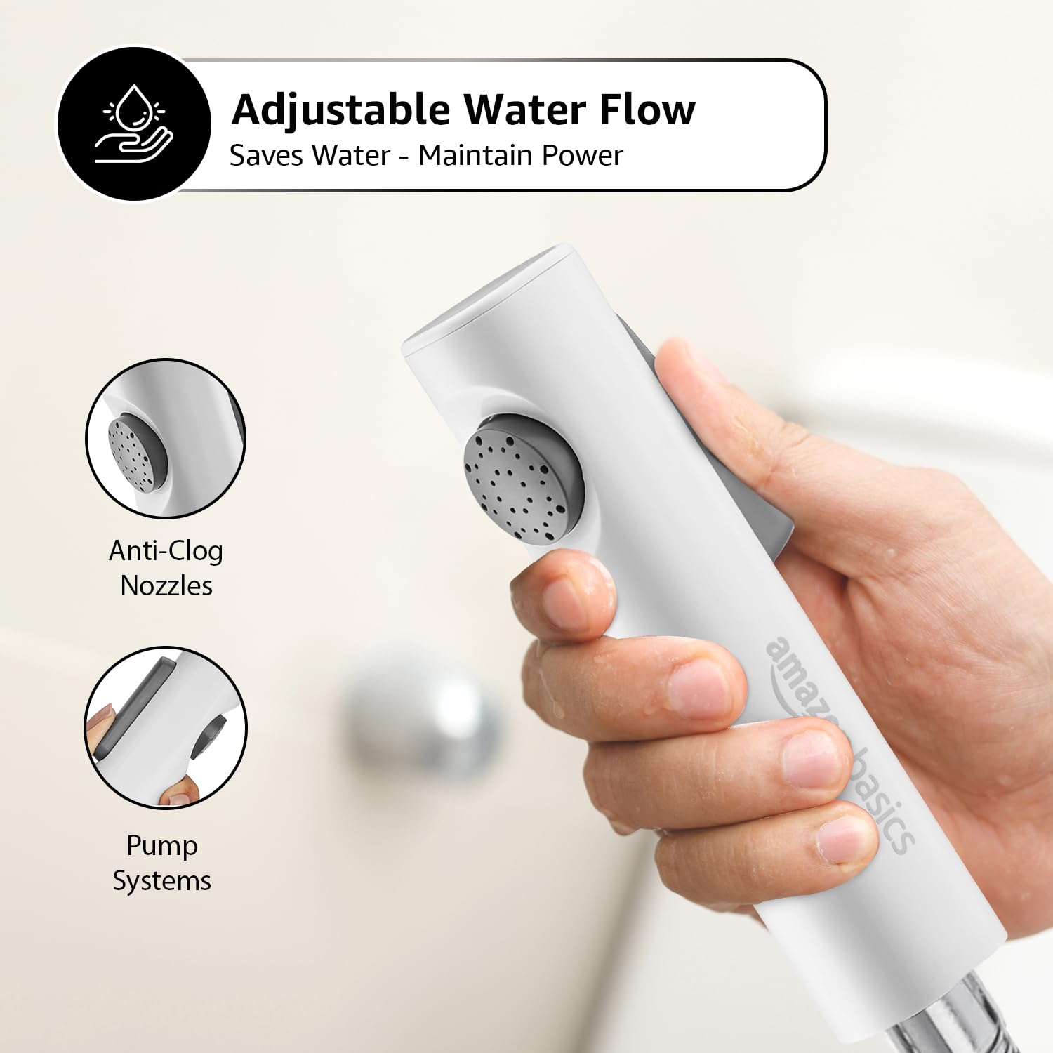 Amazon Basics Health Faucet with 1.5 Meter 304-Grade SS Hose & Hook 3