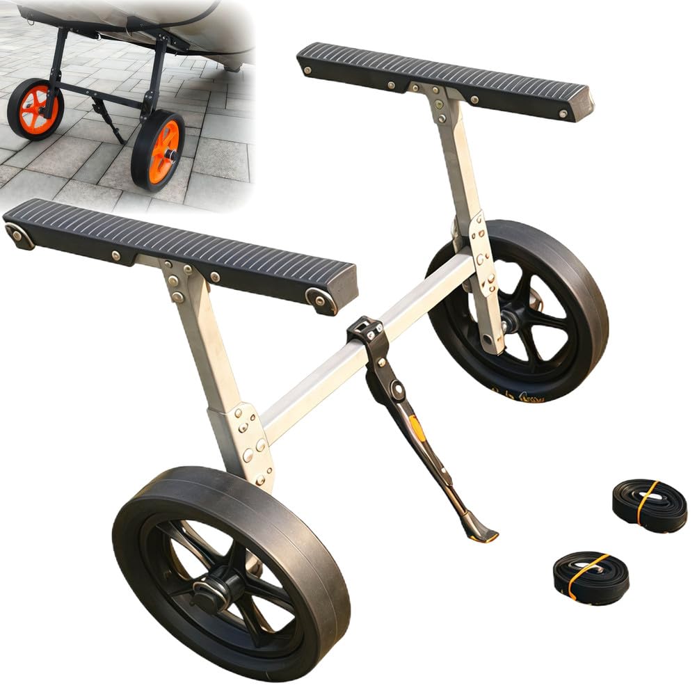 Tragbarer faltbarer Kajakwagen mit Rädern, robuster Dolly für Kanus und Sit-on-Top-Kajaks, 50 kg Kapazität für einfachen Transport