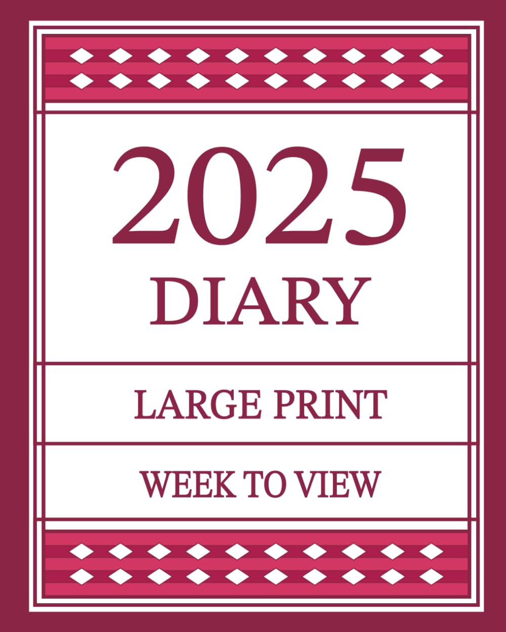 Large Print Diary 2025 Week to View Red
