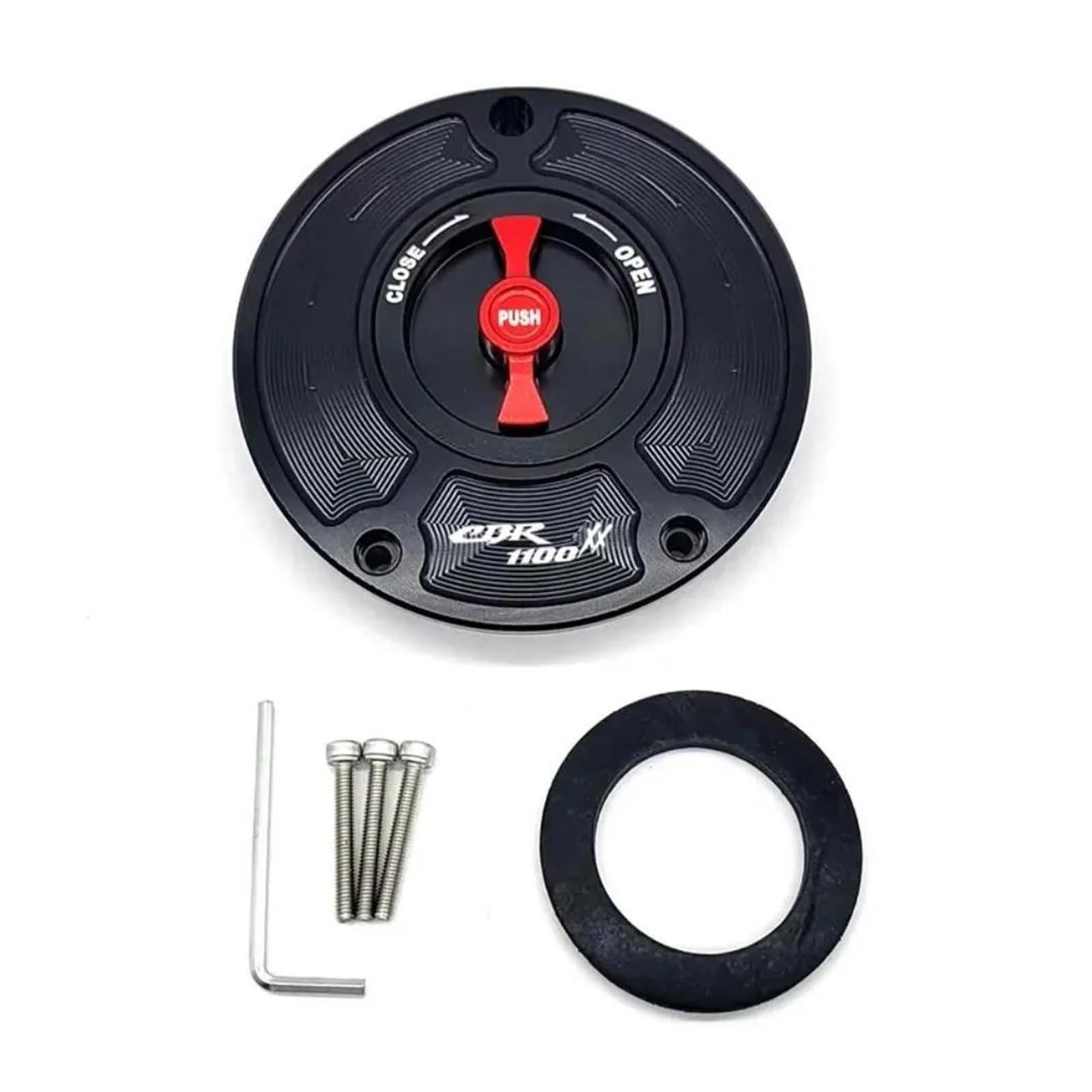 UIFCOG Motorcycle Gas Cap For HON&DA CBR1100XX Motorcycle Fuel Tank Cap Cover Guard Protector(Black and Red)