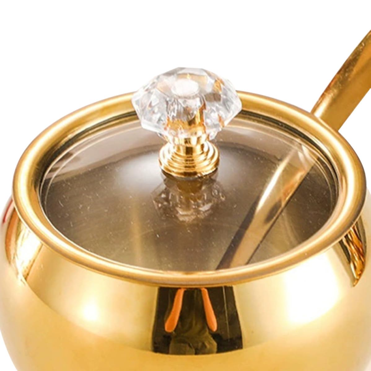 Gewürzbehälter Inklusive Tablett Satz mit Deckel und Löffel Edelstahl Moderner Stil Luxuriöse Goldene Oberfläche für Salz Zucker und Gewürze in Küche