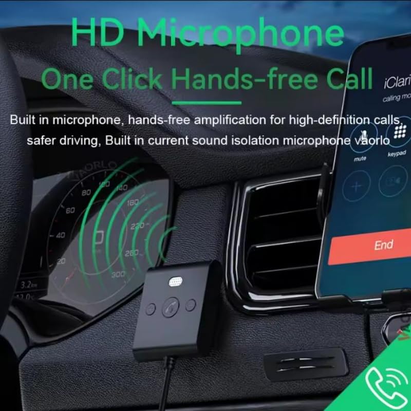 Bluetooth 5.4 Car Kit AUX Audio Receiver 3,5 mm USB U-Disk Stereo Wireless Audio Adapter z mikrofonem, rozmowy głośnomówiące, nawigacja, muzyka
