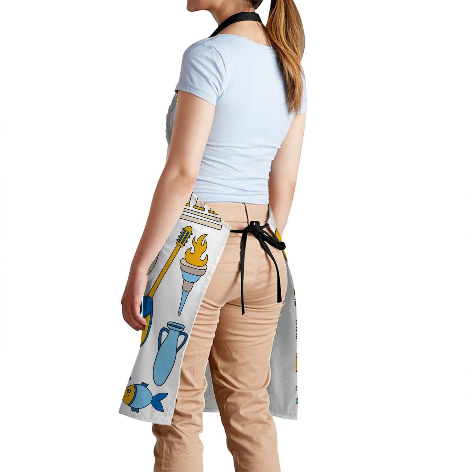 Smooffly Ancient Greece Elements Apron Unisex Adjustable Bib Apron Cooking Kitchen Chef Women Men Aprons for Home Kitchen Restaurant,Coffee House,Shop,Garden - Image 3