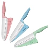 3Pcs 7 Inch Chef&apos;s Knive Sets Paring knives Japanese Chefs Knife Fruit and Vegetable Knife Stainless Steel Kitchen Utility Knives with Blade Guards