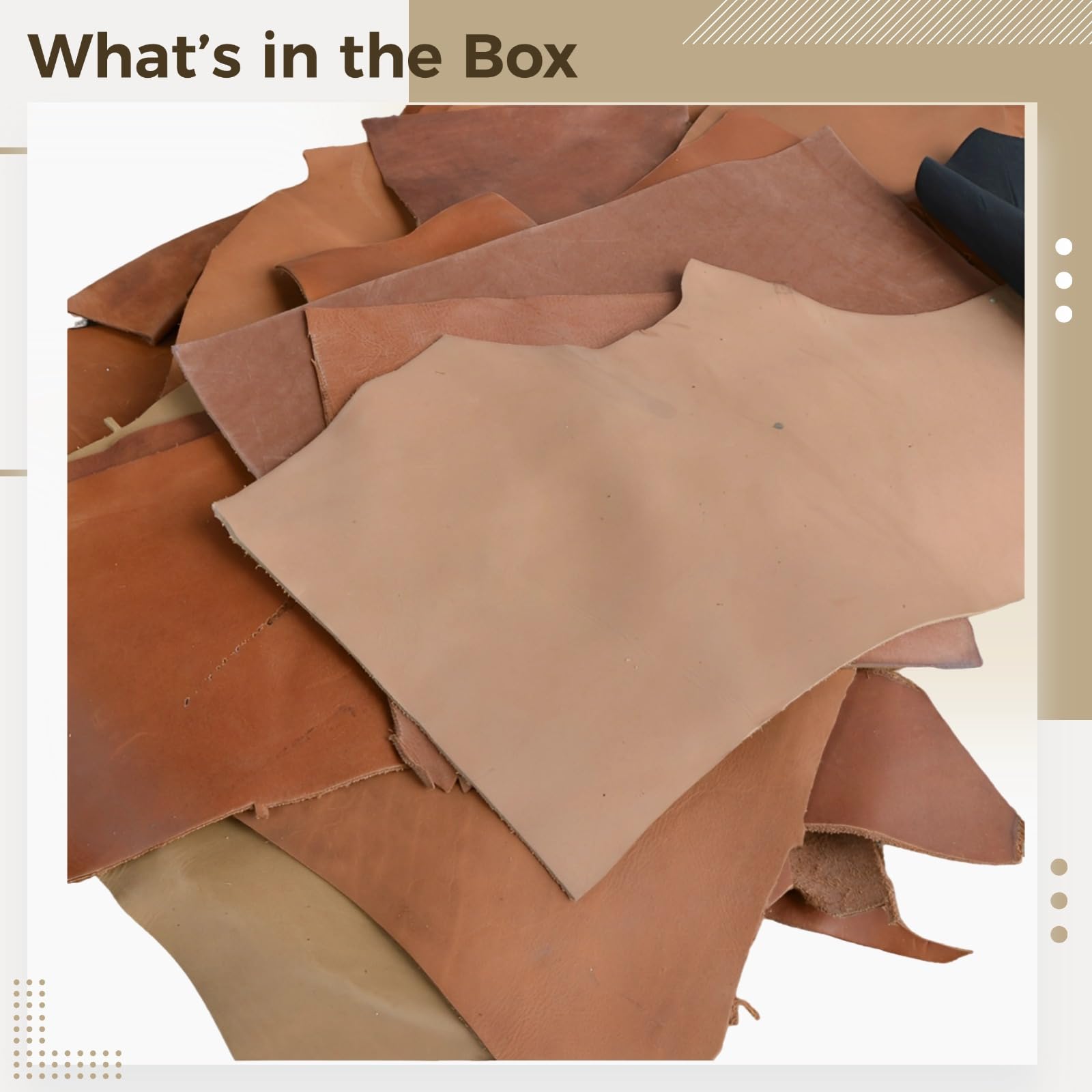 2,2 lbs Lederreste, Full Grain Lederstücke, 0,07 bis 0,09 in, 0,18 bis 0,22 cm dick, pflanzlich gegerbtes Leder für Bastelarbeiten, braunes DIY Leder Material