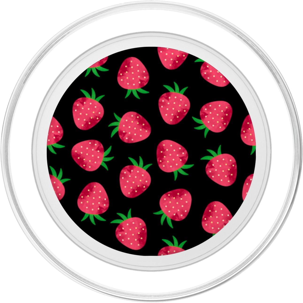 Strawberries Fruit Red Berry Wild Natural Food Black PopSockets MagSafe PopGrip for iPhone