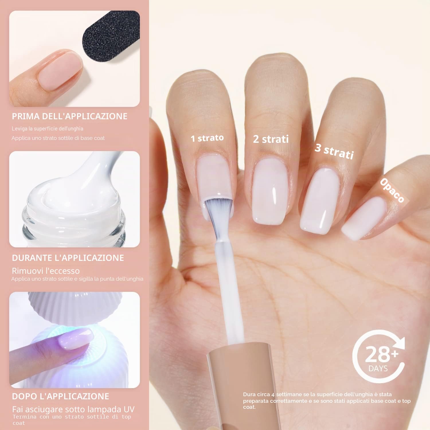 Vishine 48 Pezzi Soak Off UV LED Gel Rosa Pastello Nudo Semi-Permanente - 45 Colori + Base Top Coat & Matte Top Coat - Smalto Naturale per Manicure e Nail Art 8 ml