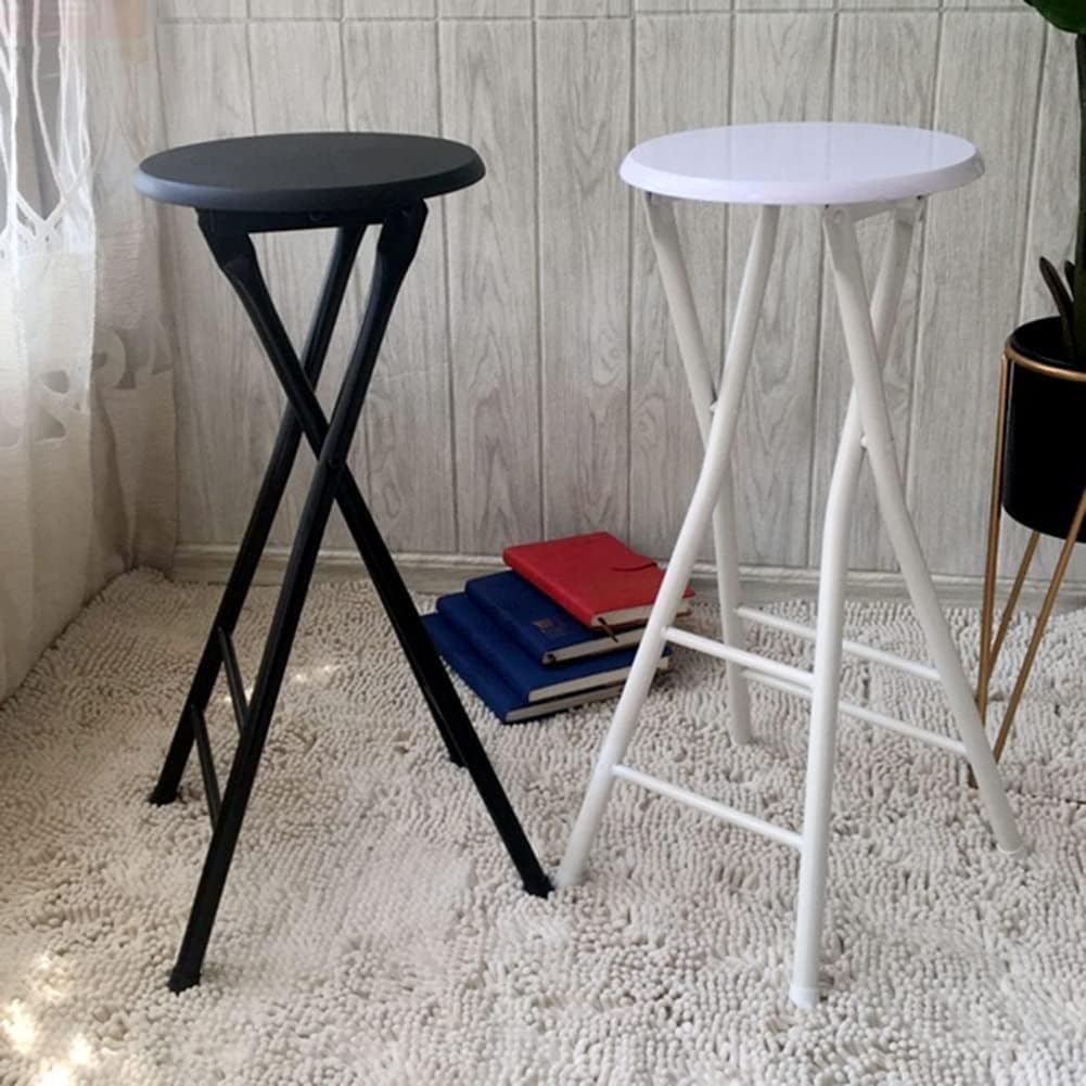 Tabouret pliant, chaise de bar haute portable pliable noire avec siège rembourré, 55 cm - 76,2 cm, tabouret de cuisine pliable pour bar, bureau, guitare, comptoir (taille : 55 cm