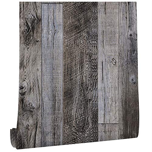 17.7 in x 118 in Grey Wood Wallpaper Stick and Peel Wallpaper Self Adhesive Removable Shiplap Contact Paper Wood Texture Wood Look Vinyl Thicken Wallpaper
