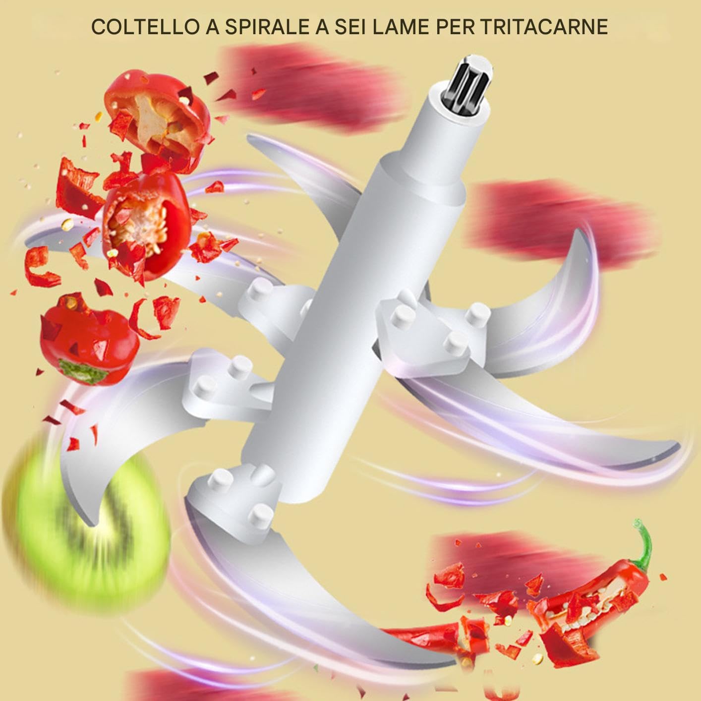 Tritatutto Elettrico - Tritacarne in Acciaio Inossidabile - Tritatore Automatico Multifunzione da 5 Litri per Ghiaccio Burro di Frutta Secca Salsicce Cereali Omogeneizzati