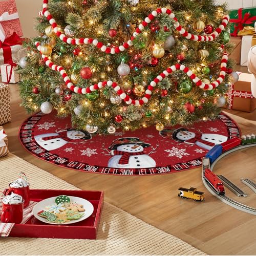 Avoin Colorlife TREESKIRT-CHRISTMAS-891-008 Let It Snow Snowman Christmas Tree Skirt thumb #2