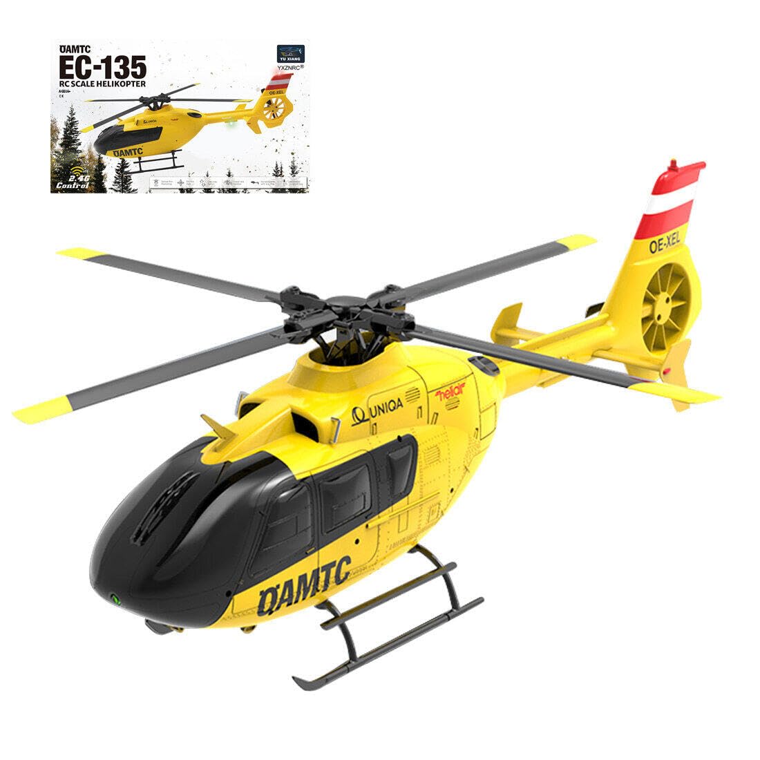 Helikopter RC 1/36 dla dorosłych, F06 EC-135 zdalnie sterowany helikopter samolot 6 CH bezpośredni napęd bezszczotkowy samoloty RC wojskowy model śmigłowca bezlotkowego - wersja RTF