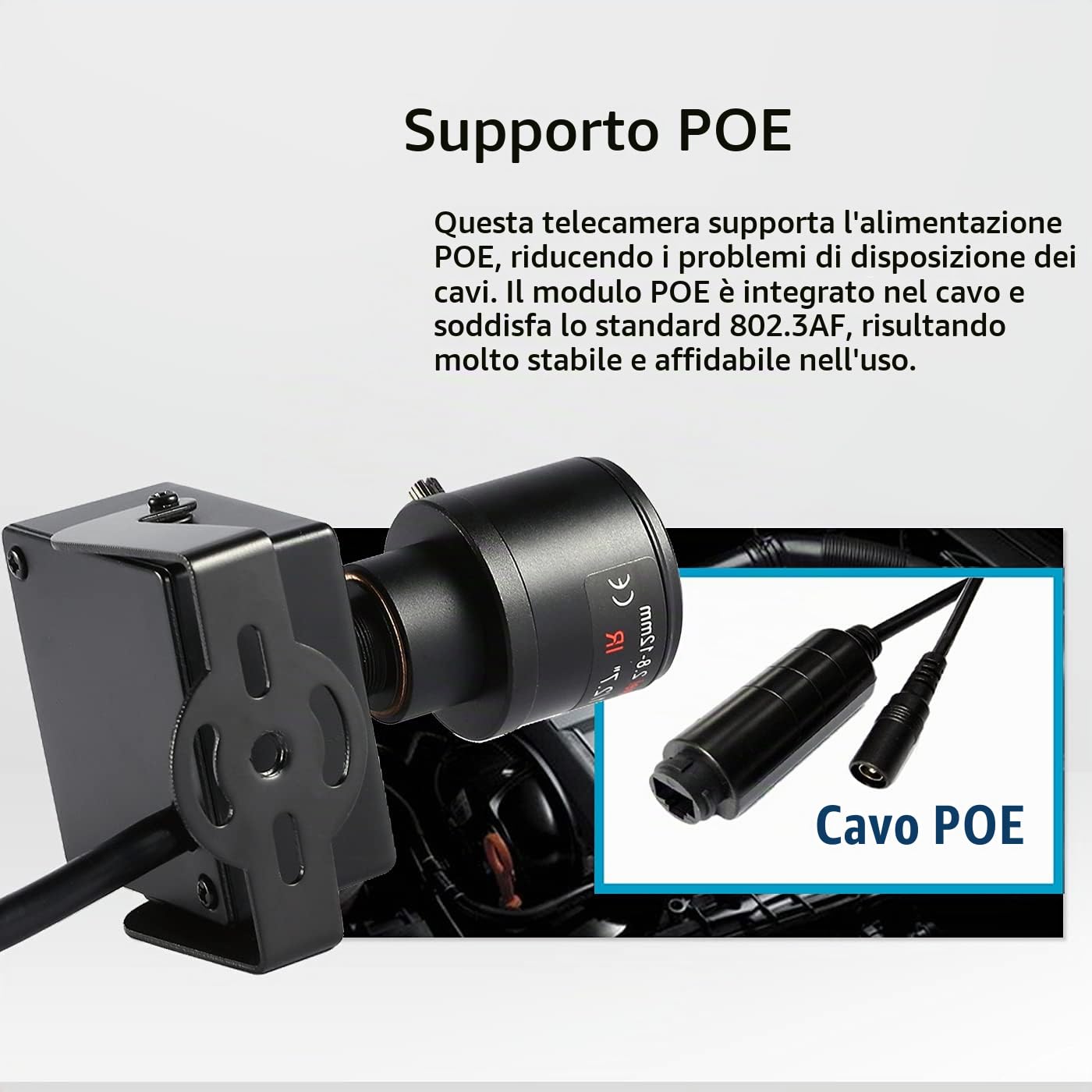 Revotech Mini 3MP PoE IP Fotocamera, Funzione Zoom Manuale 2,8-12mm, Alimentata da POE, Telecamera di Sicurezza Domestica CCTV, Rilevamento Movimento P2P Vista Remota (I712-P-FHW Metallo)