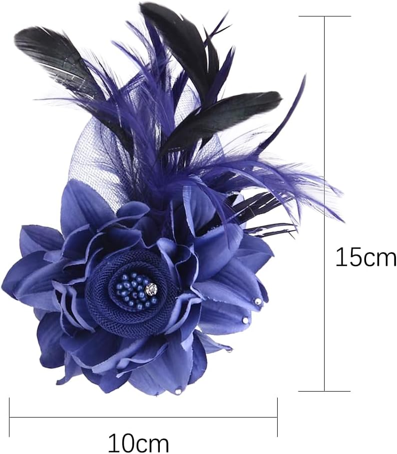 Multi-function Feather Flower Brooch Pins & Hair Clips for Women Girls Corsage Brooch Party Ceremony Accessories Dance Banquet Pins Headdress - Image 3