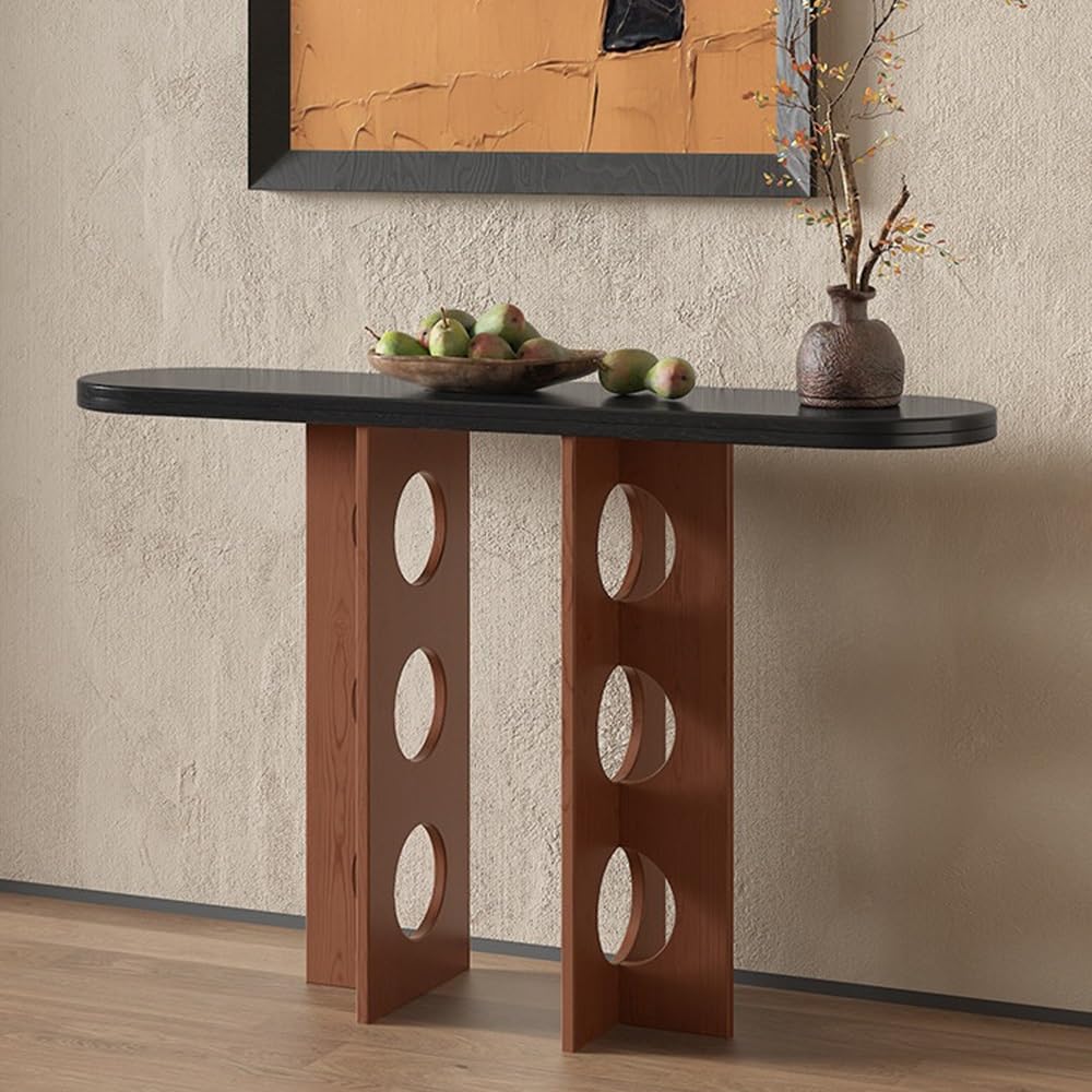 Tavola d'altare Cinese Consolle in Legno massello da Ingresso | con ripiano aperto(Natural,Piccolo)