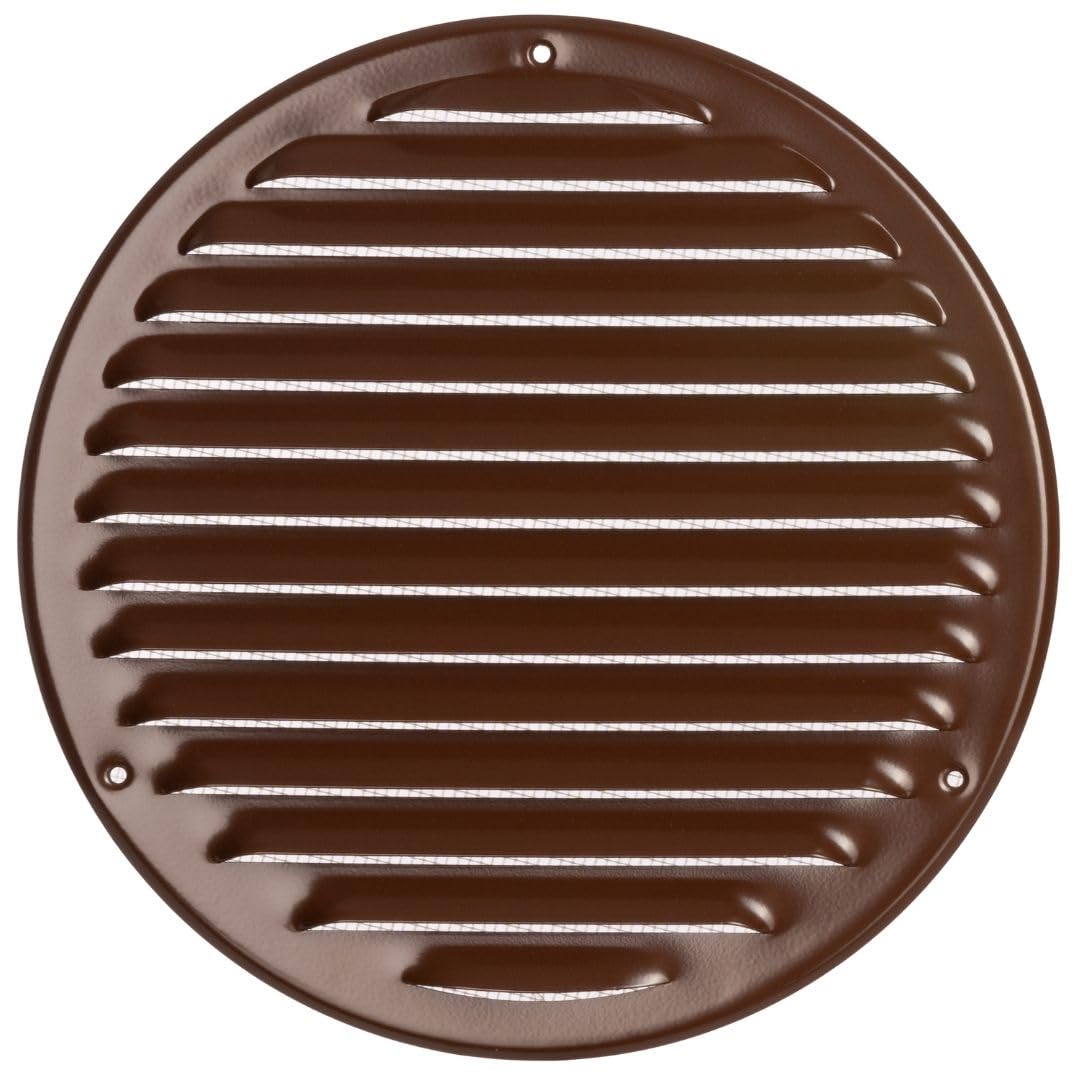 Ø 200mm / 8 inch Brown Metal Ventilation Grille with Flyscreen - Air Vent Cover