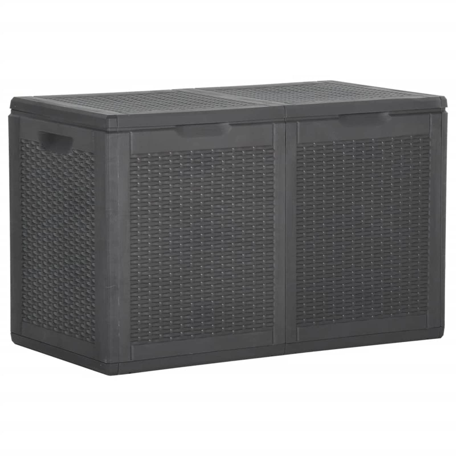 ShGaxin Baul Garden Schowek do ogrodu, zewnętrzna skrzynia do przechowywania, Baul Jardin, skrzynia ogrodowa do ogrodu, 180 l PP rattan, czarna