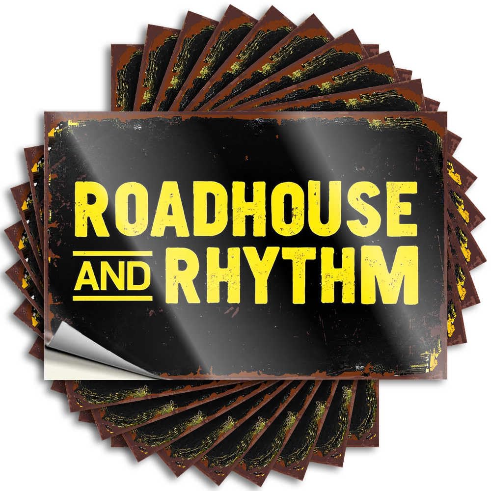 Sticker Vintage Bathroom Decor Math Punk Garage Roadhouse and Rhythm: A Musical Journey Through Time - Scratch Resistant Stickers(8X12CM)
