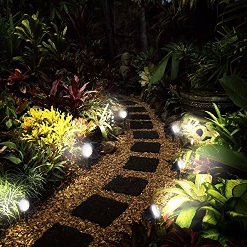 Kit 6 Luminária Solar ABS Espeto de Jardim Refletor Spot LED