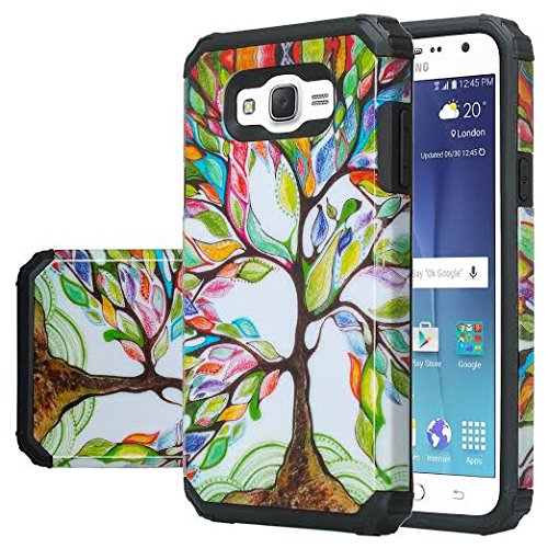 GW Case Compatible for Galaxy On5 [Shock Absorption/Impact Resistant] Hybrid Dual Layer Armor Defender Protective Case Cover for Galaxy On5 (Colorful Tree Hybrid)