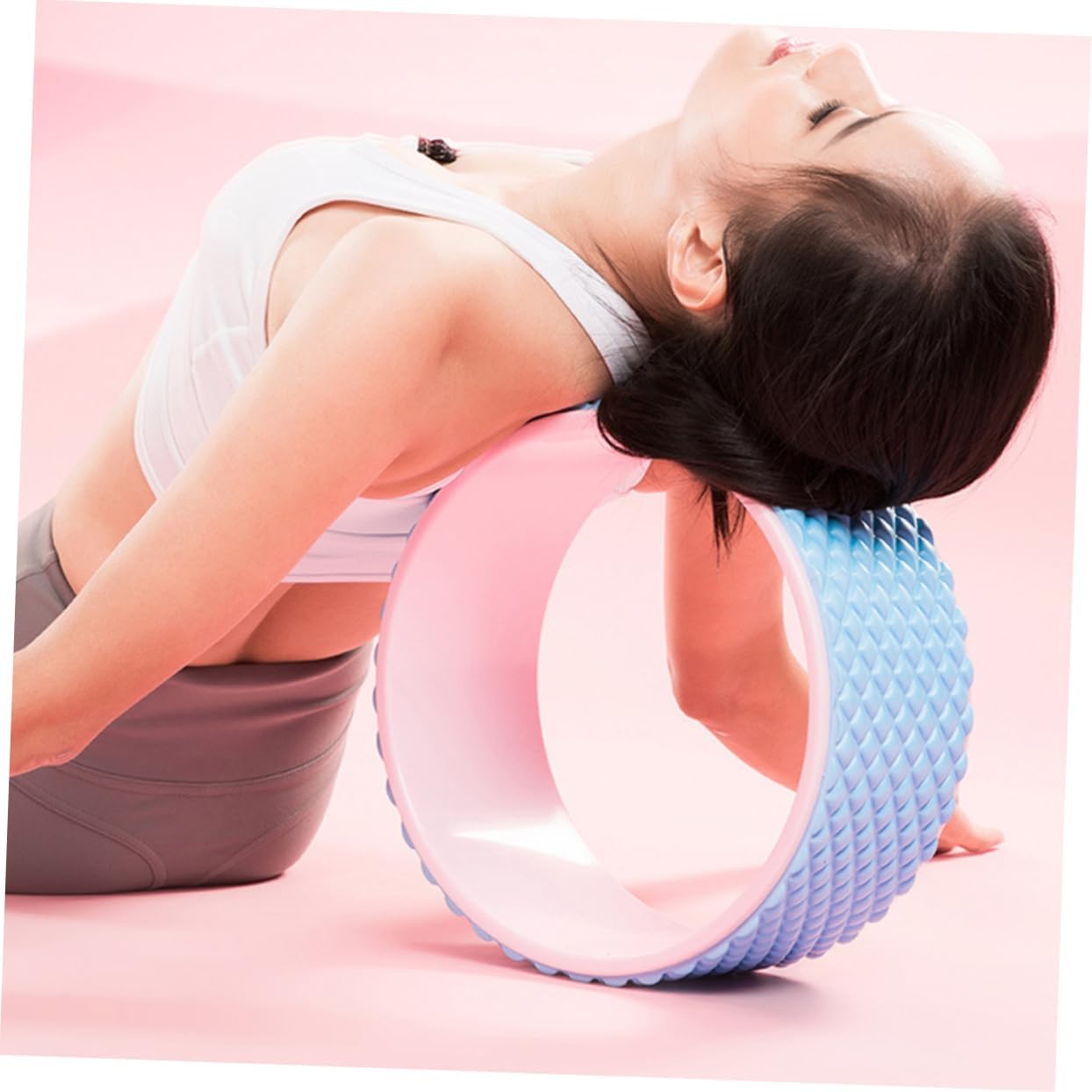 VANZACK Yoga Wheel for Backbend Stretching Fitness Roller Sturdy TPE for Flexibility Training and Massage for Women and Men