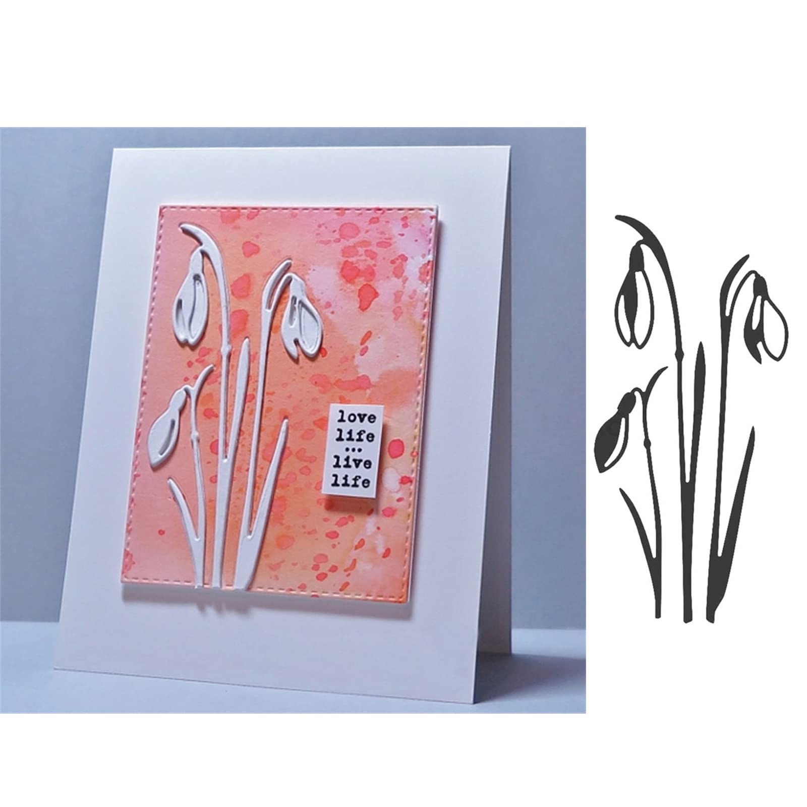 Amazon.co.jp: スノードロップダイス カード作成用 フラワーメタル