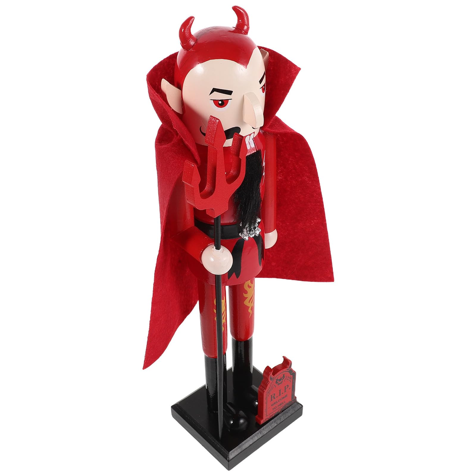 VICASKY Figura Cascanueces de Madera Roja 35,5cm para Halloween