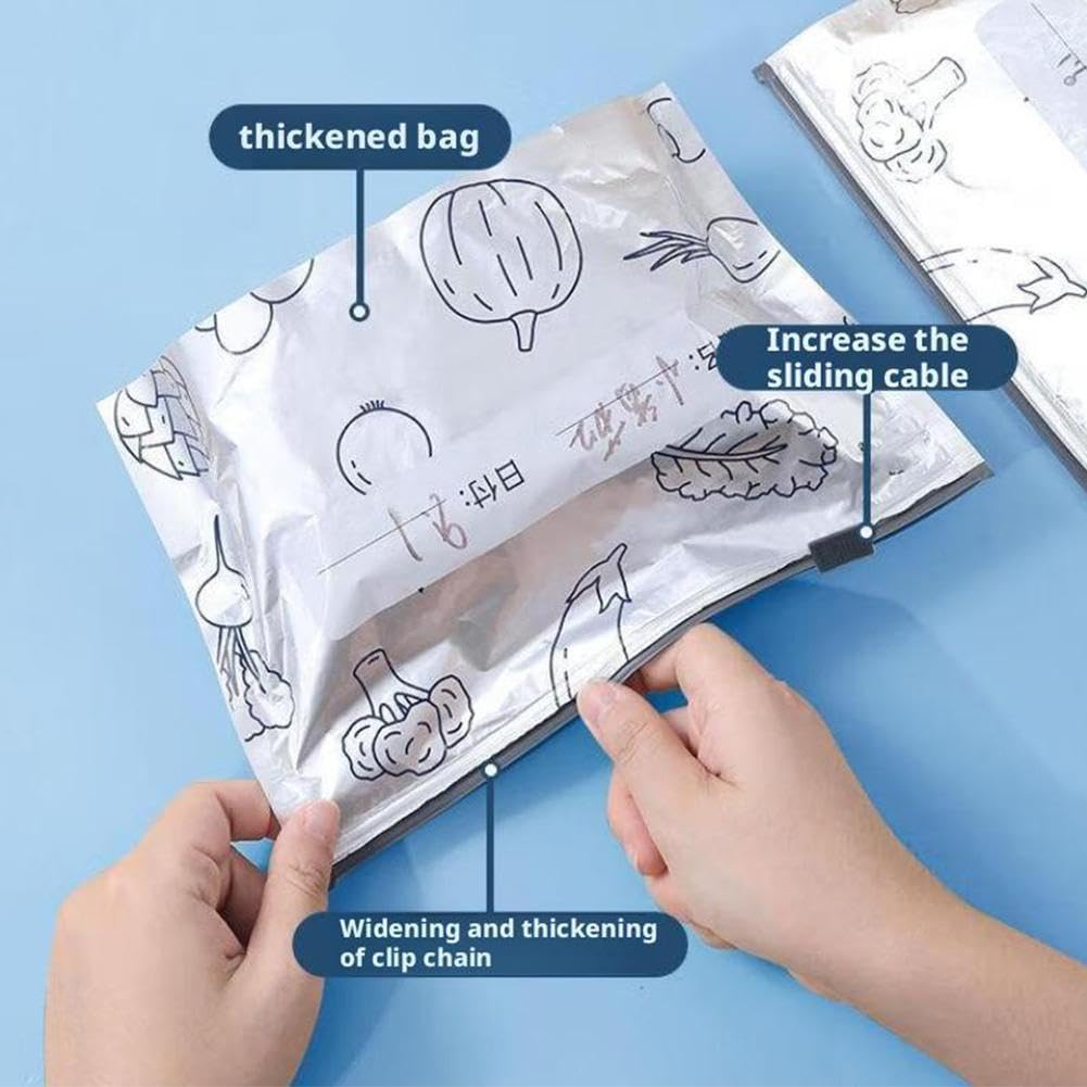 Lot De 30 Sacs De Rangement Réutilisables En Feuille D Refermables Avec Fermeture Eclair Pour Aliments Sacs Hermetiques Avec Etiquette Et Fermeture Eclair Pour Legumes Fruits Viande 3