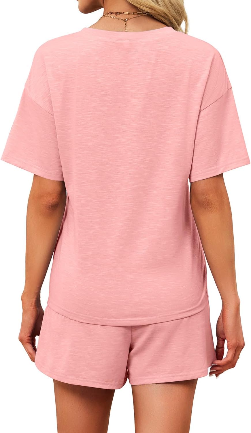 JUSTFASHIONNOW Split Short Bamboo Pajama Set Cute Summer Pjs for Women 2 Piece Short Sleeve Lounge Sets Soft Sleepwear - Image 5