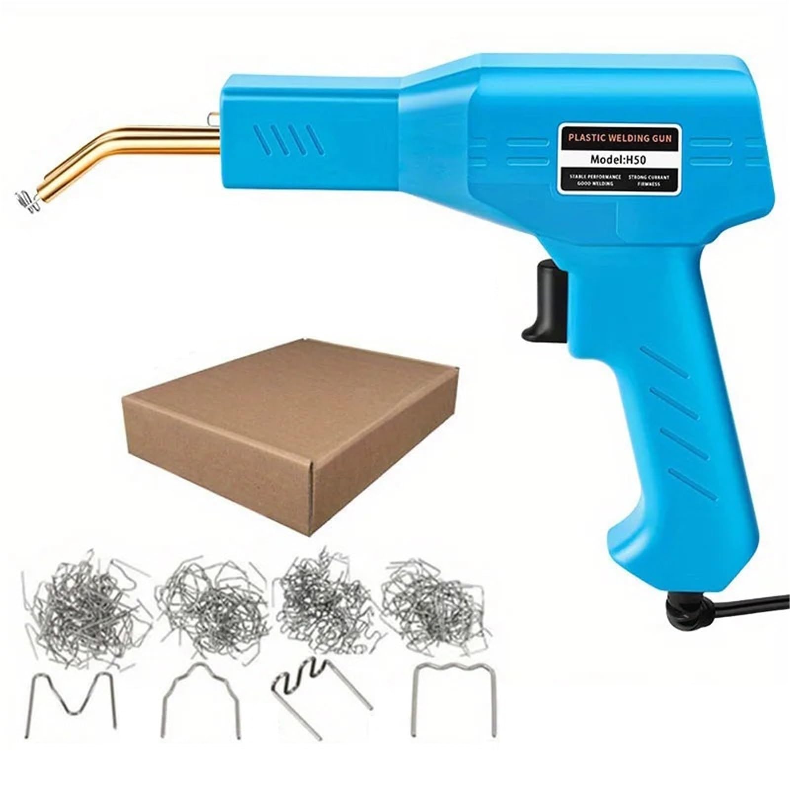 Kit saldatore per plastica da 50 W con pistola per pinzatrice a caldo per riparazione paraurti auto(With box)