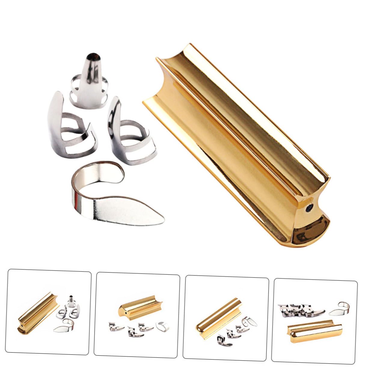 Toyvian 3sets Plettri e Slide Metallo Per Chitarra Accessori Pratici Per Chitarra Elettrica e Acustica Design Compatto e Versatile Suono Brillante Per Musicisti Di Tutti