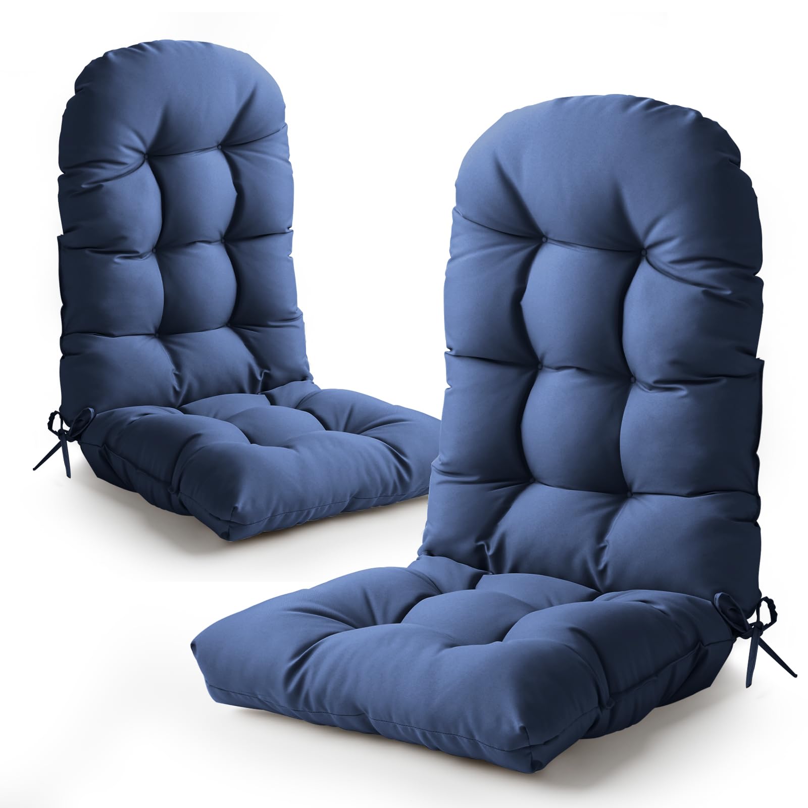 Lucresta Adirondack Chair Cushion, High Back Patio Cushions with Adjustable Ties, 48.8x20.4x4.3, Waterproof Tufted Pillow, Fade Resistant Seat Rocking