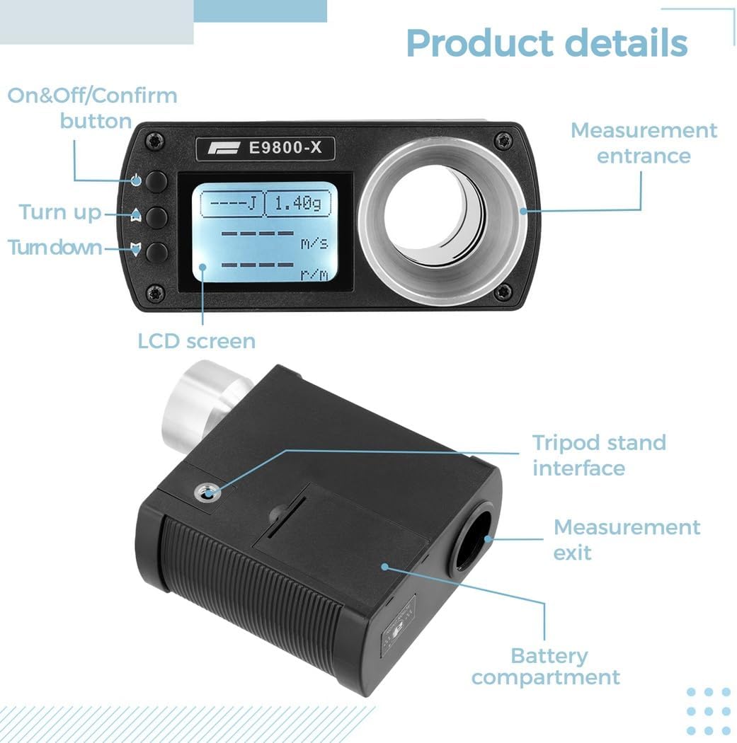 Shooting Speed Tester, LCD Screen Airsoft Chronograph, High Power Shooting Tool, Multifunctional