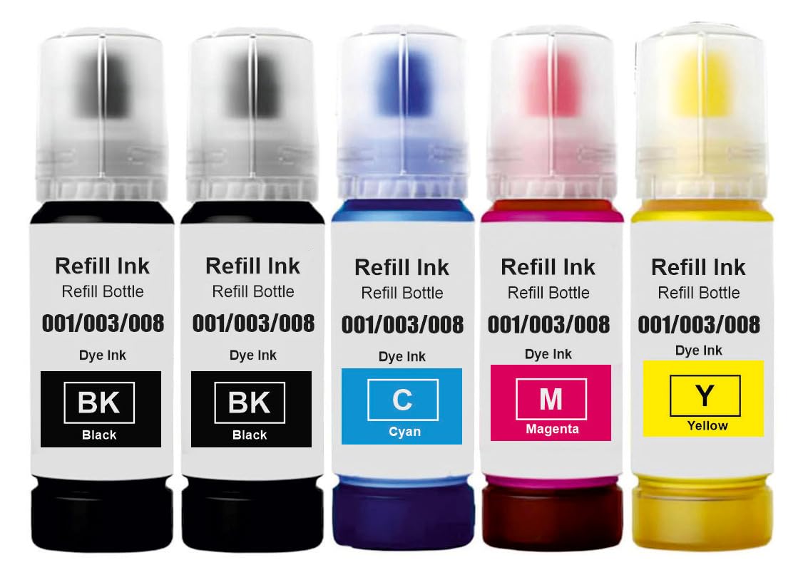 See full amazon price history chart for VERENA 003 Refill Ink for Epson L3110, L3150, L3250, L3252 L3115, L3116, L3101, L3210, L3215, L3216, L3151, L3152, L3156, L5190 Printer (Black-2pcs & Color-3pcs) VERENA 003 Refill Ink for Epson L3110, L3150, L3250, L3252 L3115, L3116, L3101, L3210, L3215, L3216, L3151, L3152, L3156, L5190 Printer (Black-2pcs & Color-3pcs) (B0D1GG6FDS) Amazon Price History, Amazon Price Tracker