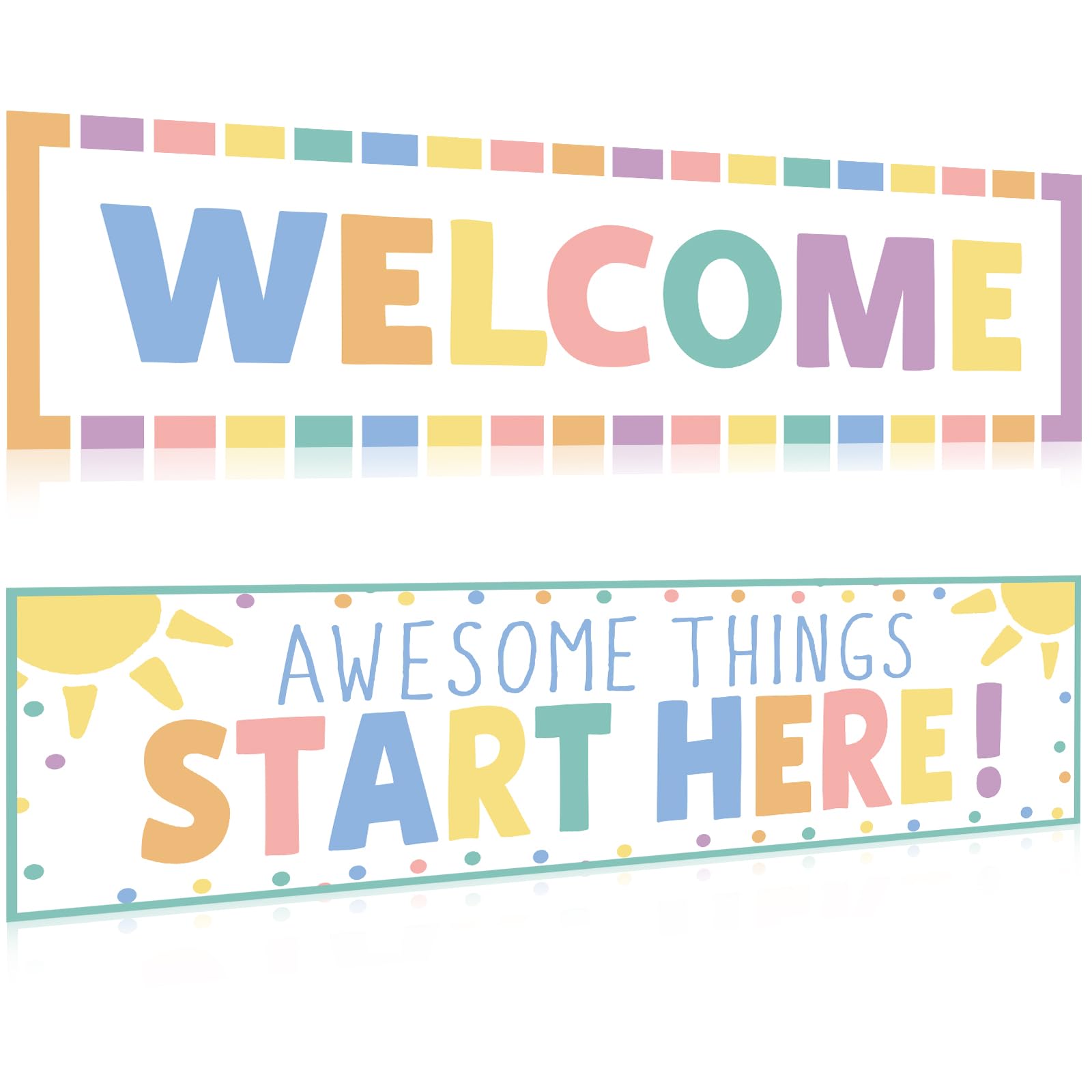 Amazon.com: Pastel Welcome Classroom Decorations, Colorful Rainbow ...