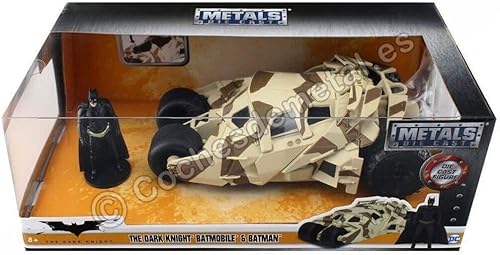 Miniatura 6 de Jada Toys 1:24 2008 Dark Knight Camouflage Batmobile - Coche fundido a presión con figura de Batman de 2.75 pulgadas, juguetes para niños y adultos