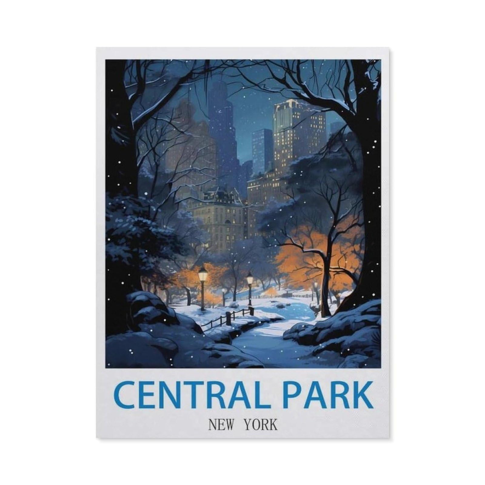 BEAYODKP 5D DIY Diamond Painting kit，Central Park New York，Round Resin Diamond Cross Stitch, Home Decoration Gift（40 x 50 cm/15.74 x 19.68 inches）-CJ59