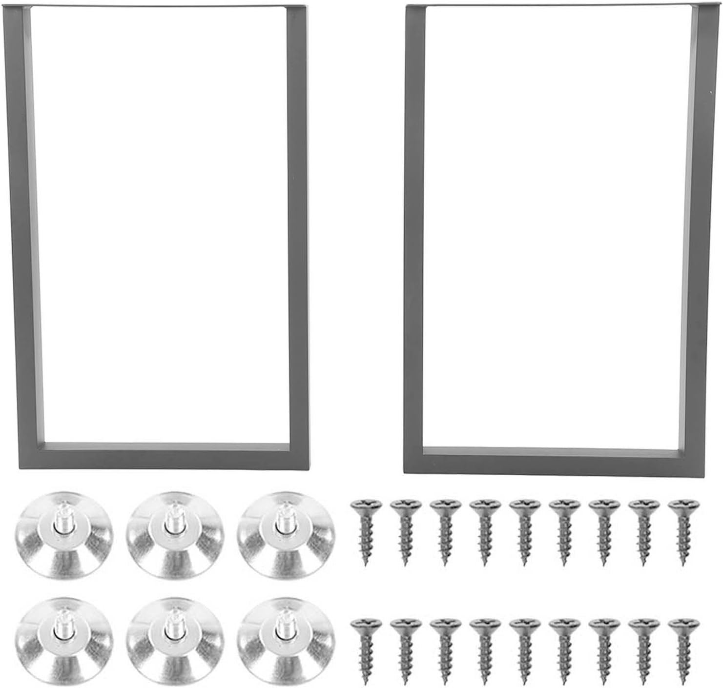 Gugxiom 2Pcs Metal Table Legs Replacement Black Square Metal Table Legs