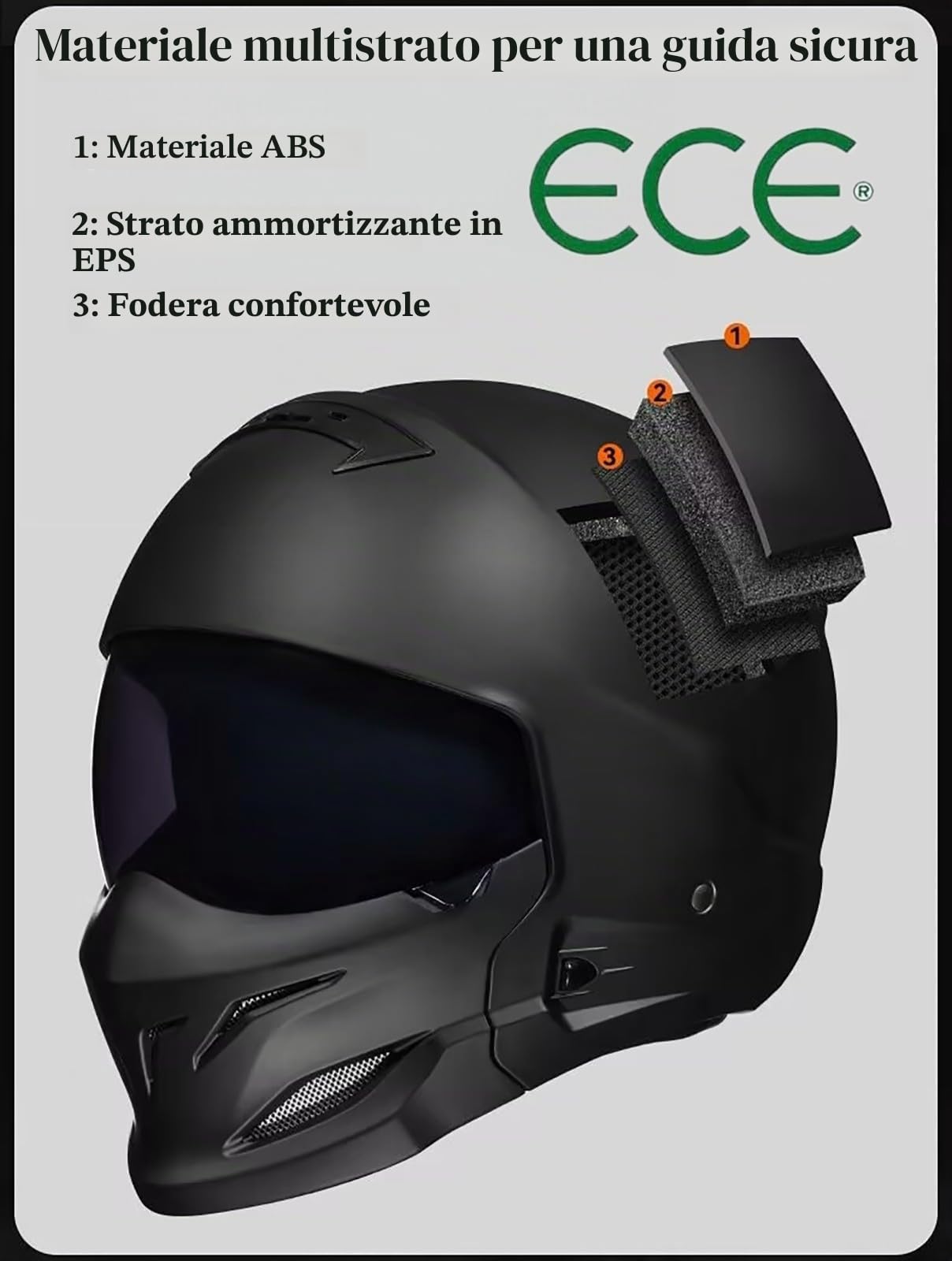 Casco Integrale Da Moto, Casco Da Moto Aperto Per Scooter, Ciclomotore, Cruiser, Caschi Da Moto Vintage Per Uomini E Donne Adulti, Omologato ECE 22.05