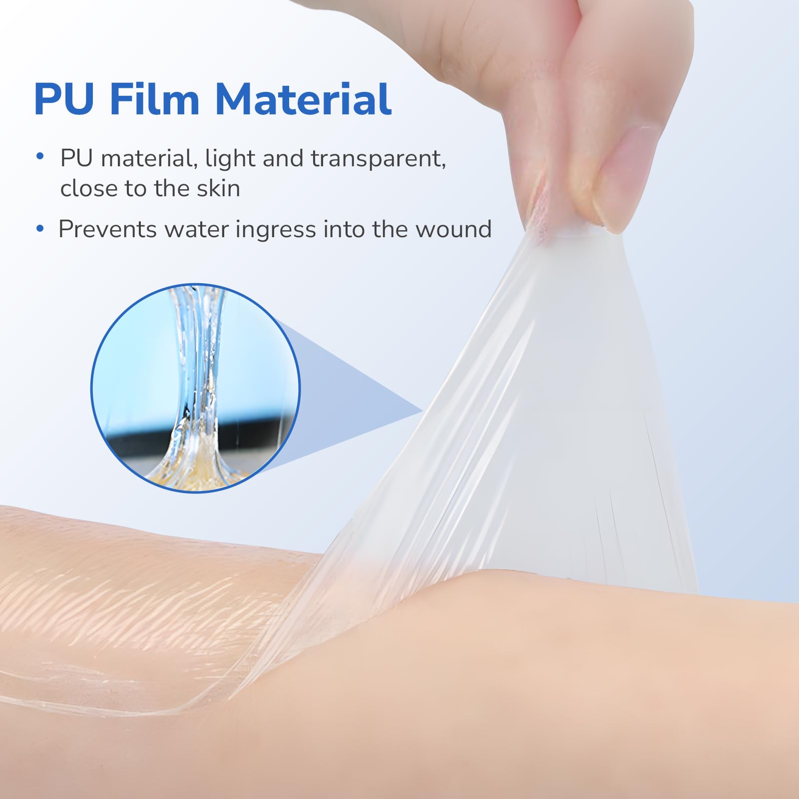 50 Piezas Funda de ducha impermeable para bolsa de colostomía 20 x 20 cm, cubierta de ducha para catéter de diálisis, vendajes adhesivo elástico transparente, protección de heridas